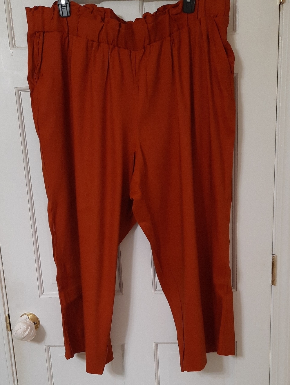 Calvin Klein Rust Orange Women's Paperbag Waist Chinos